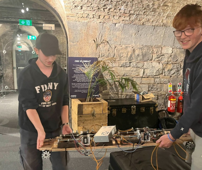 A photo of a parking robot